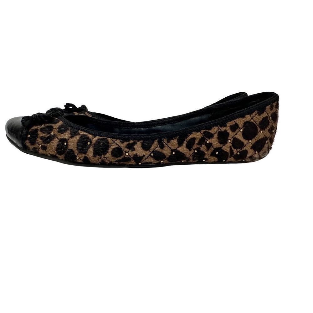 Sam Edelman Calf Hair Animal Print Studded Flats